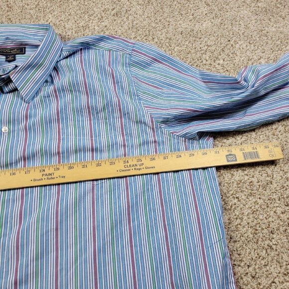 K&S Signature Shirt Mens 20 33/4 Big Multicolor Long Sleeve Button Up Striped - Picture 4 of 8